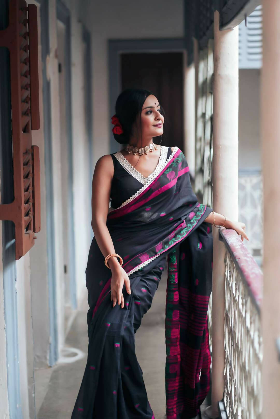 Black Shine Saree