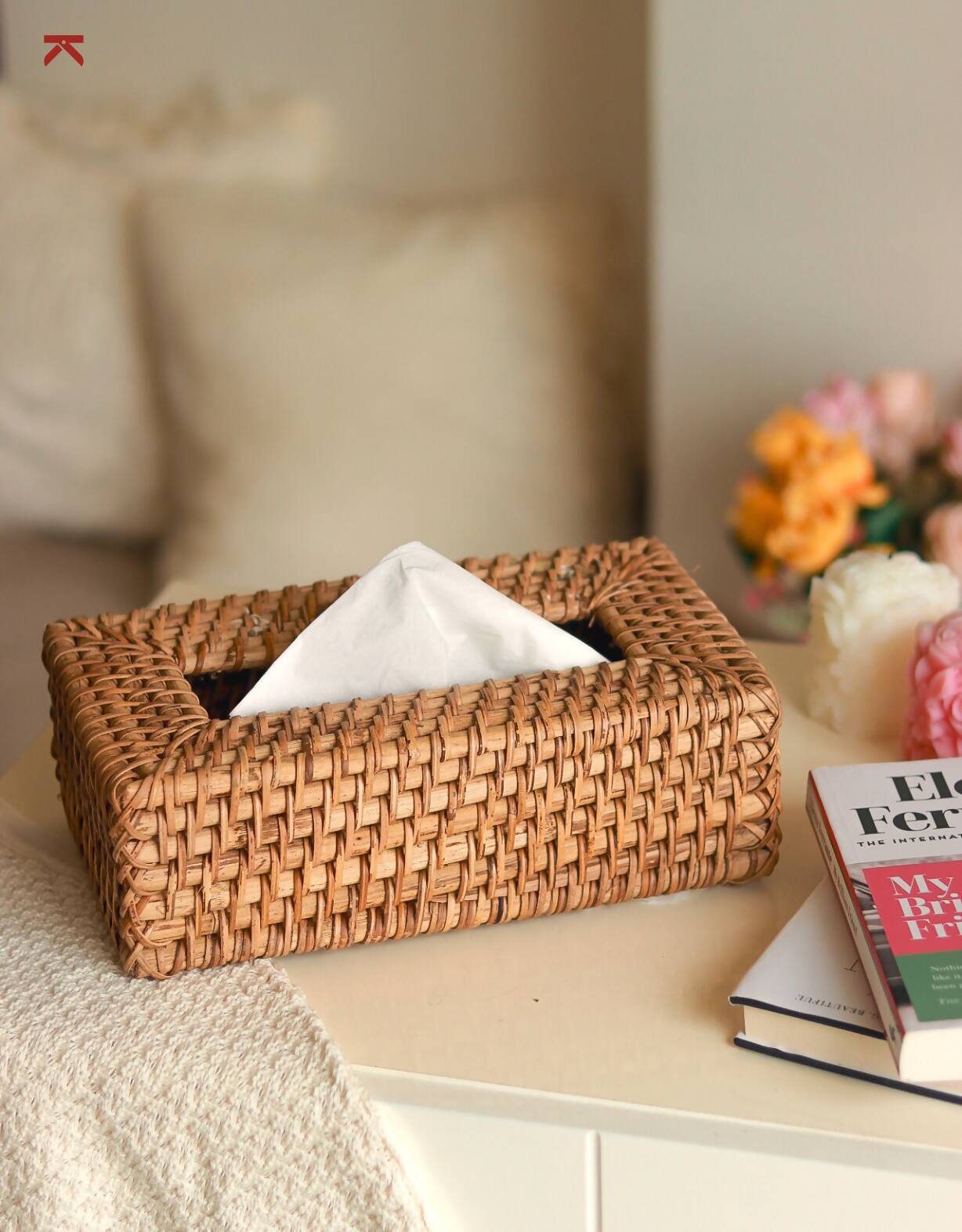 Rustic Cane Tissue Holder