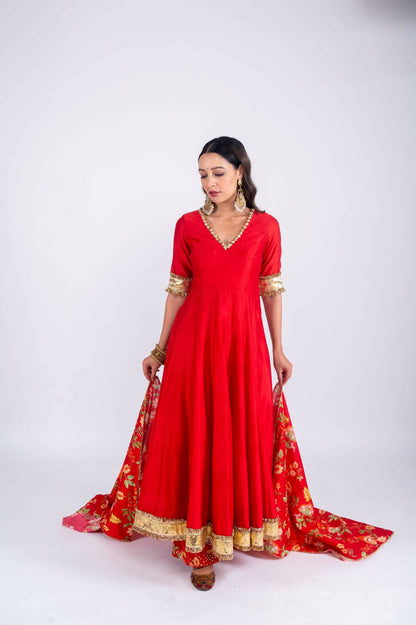 Aayat Red Anarkali Set