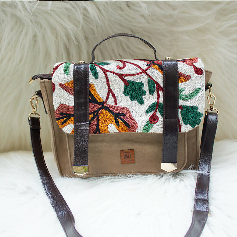 Maple Handembroidery Satchel Bag