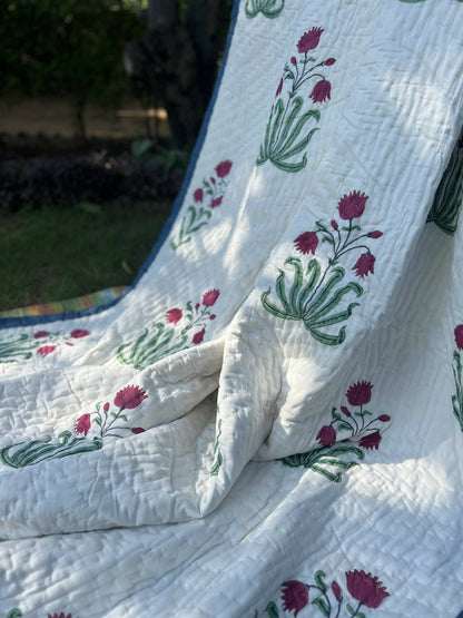 Reversible Hand Block Quilt | Royal Bedding