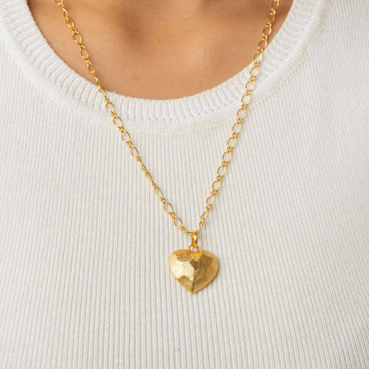 Origami Heart Locket Gold Neckchain