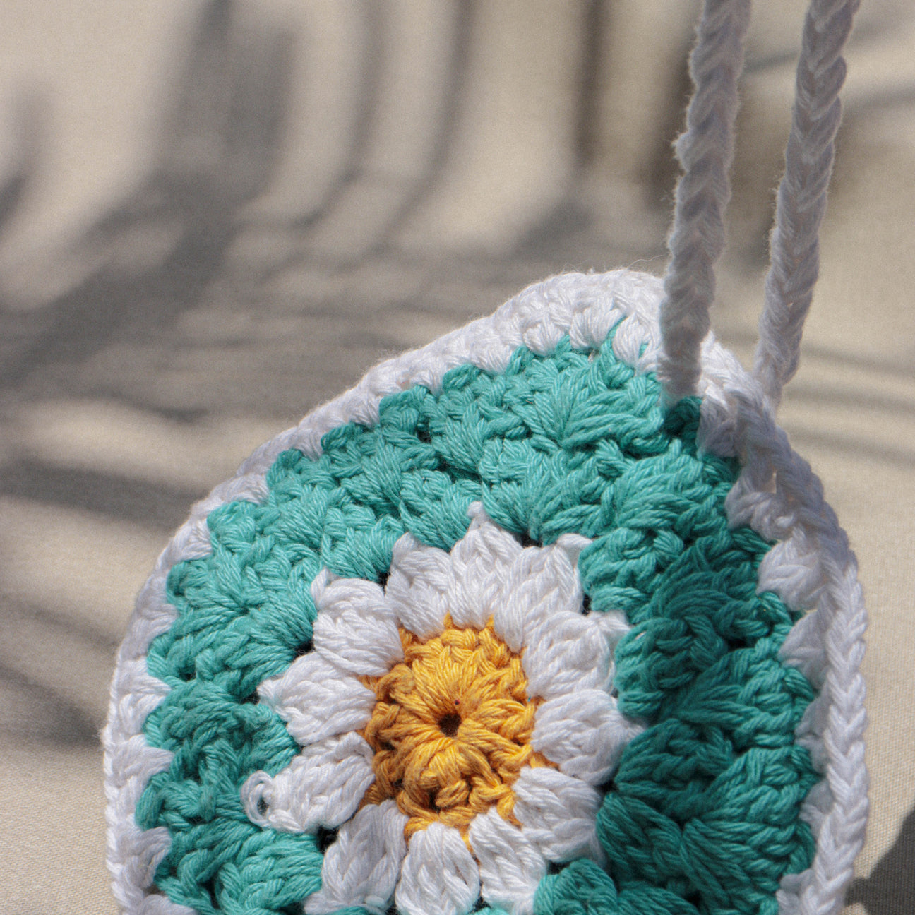 Blue Daisy crochet pouch