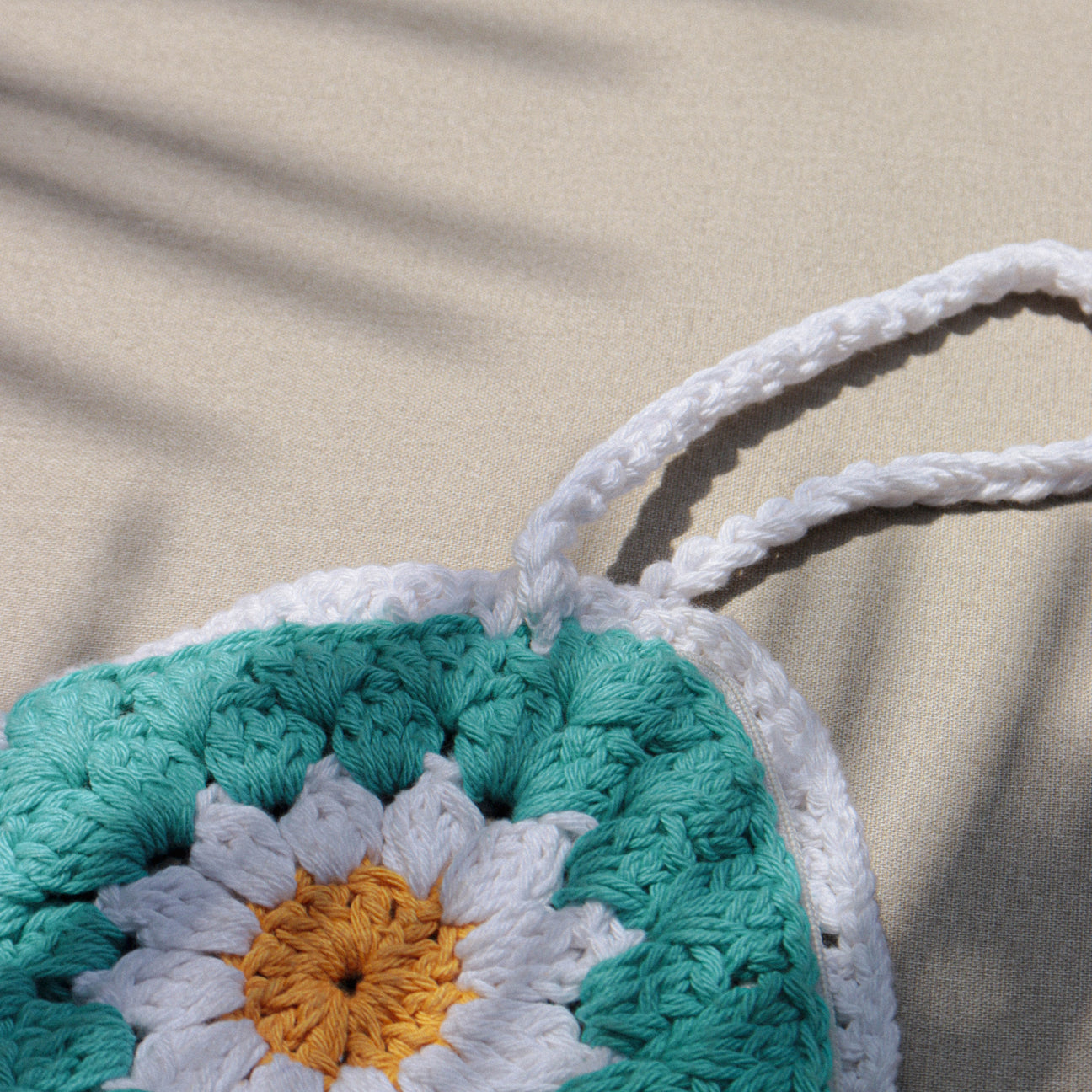 Blue Daisy crochet pouch