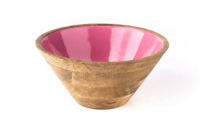 Serving Bowl Wooden Blush Pink