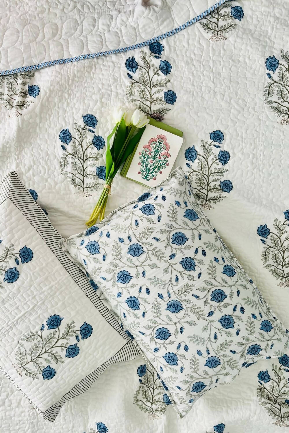 Nilay Handblock Printed Quilted Bedcover