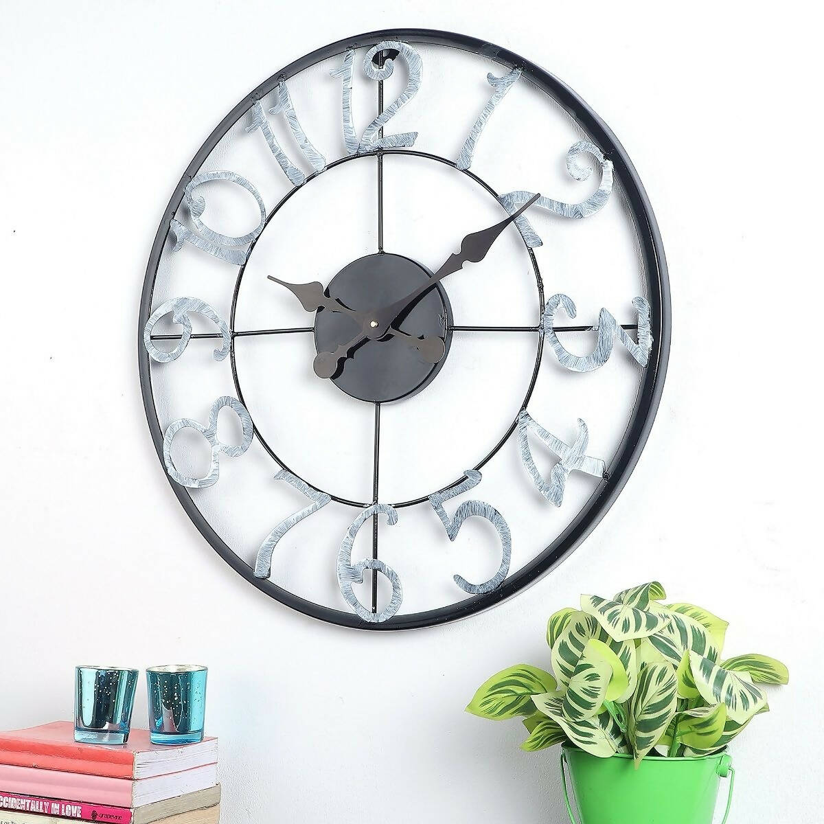 Black & Silver Numeric Wall Clock