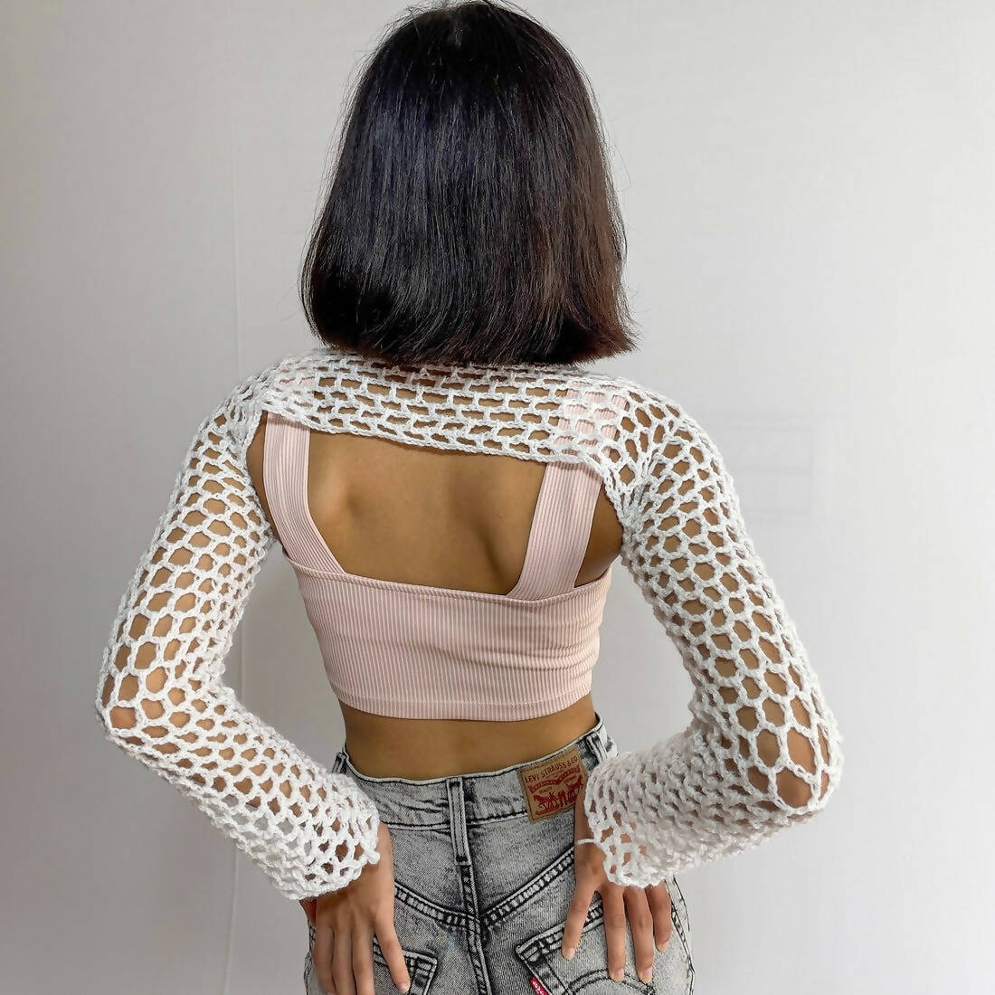 Crochet Sleeve Crochet Crop Top