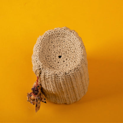 Miniature crochet duffel pouch