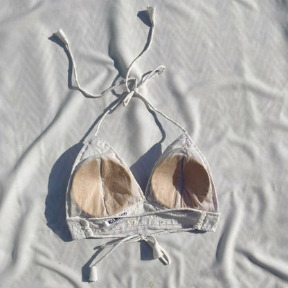 White Chikan Cotton Padded Bralette