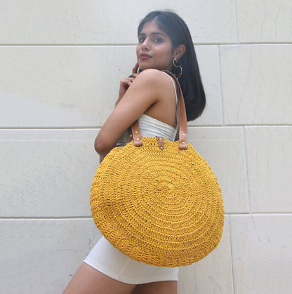 United Urbane Yellow Crochet tote bag