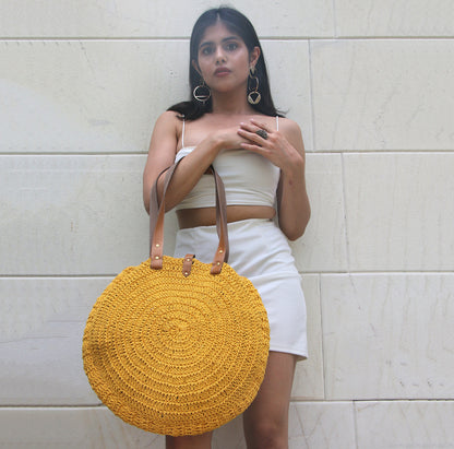 United Urbane Yellow Crochet tote bag