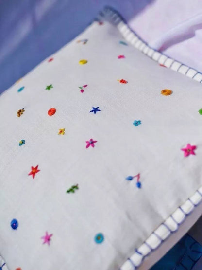 Ditsy Hand Embroidered Cushion Cover