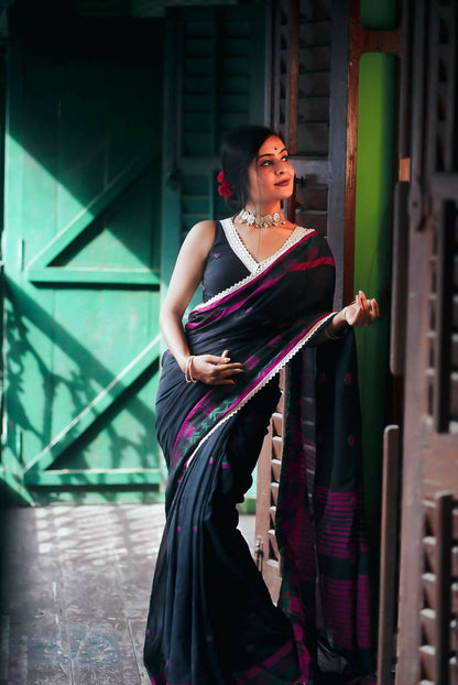 Black Shine Saree