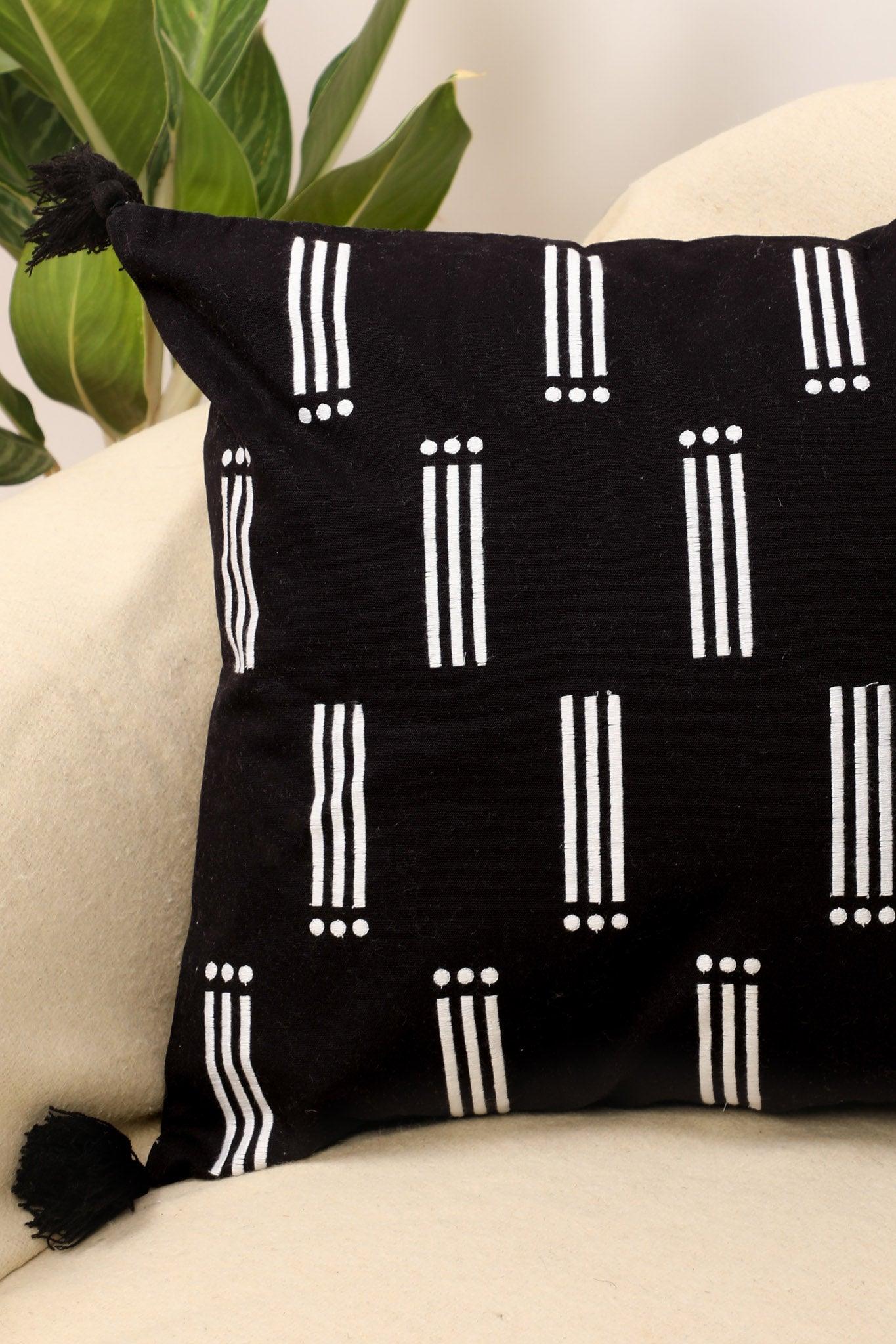 Charcoal Cushion Cover - Hand Woven