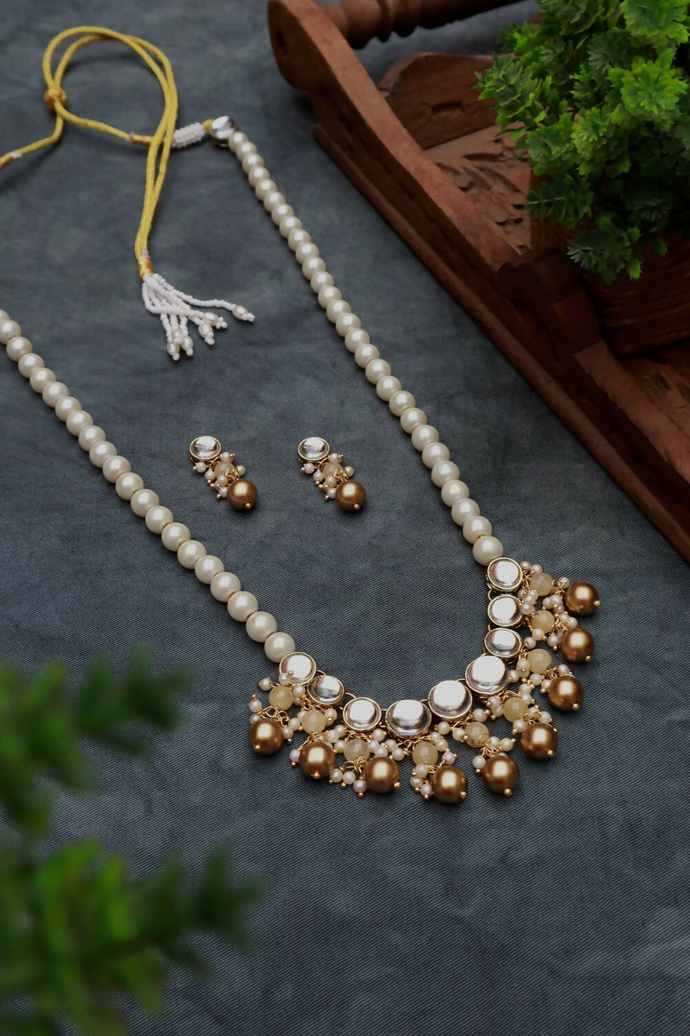 Stone and Kundan Long Necklace