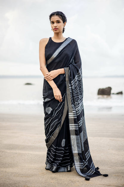 Conchas Linen Saree