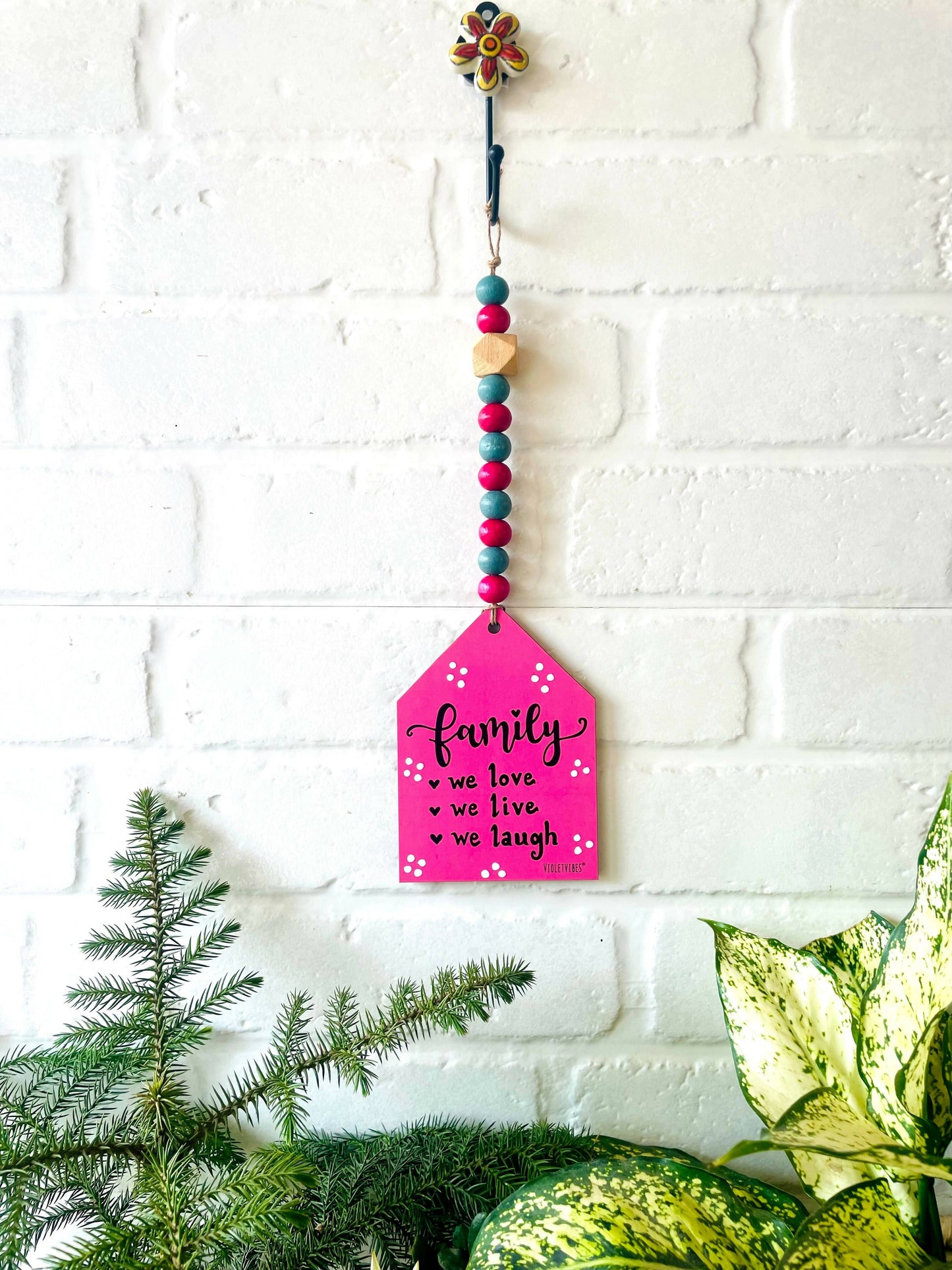 Beaded Hut With Ceramic Hook