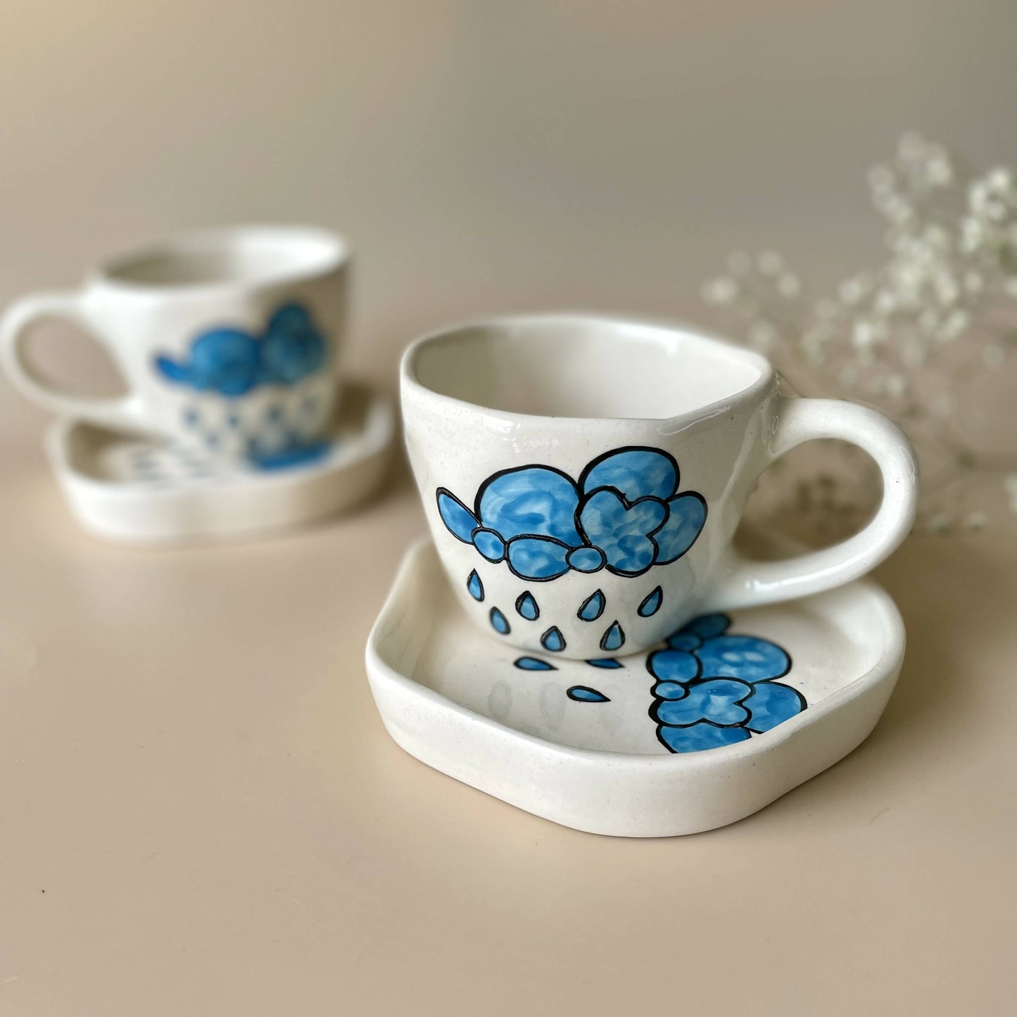 Rainy Cloud Cup Saucer Set