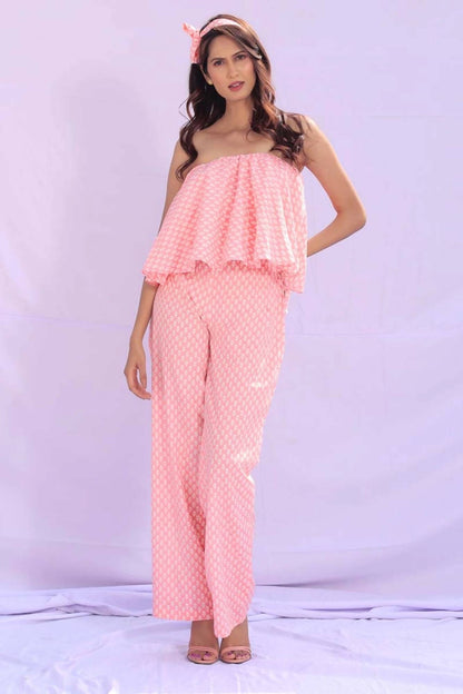 Cherry Blossom Off-Shoulder Jumpsuit