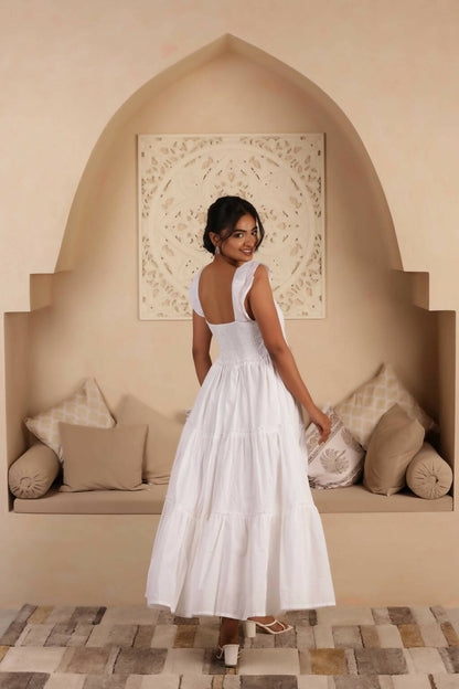 Princess Cotton White Tiered Dress