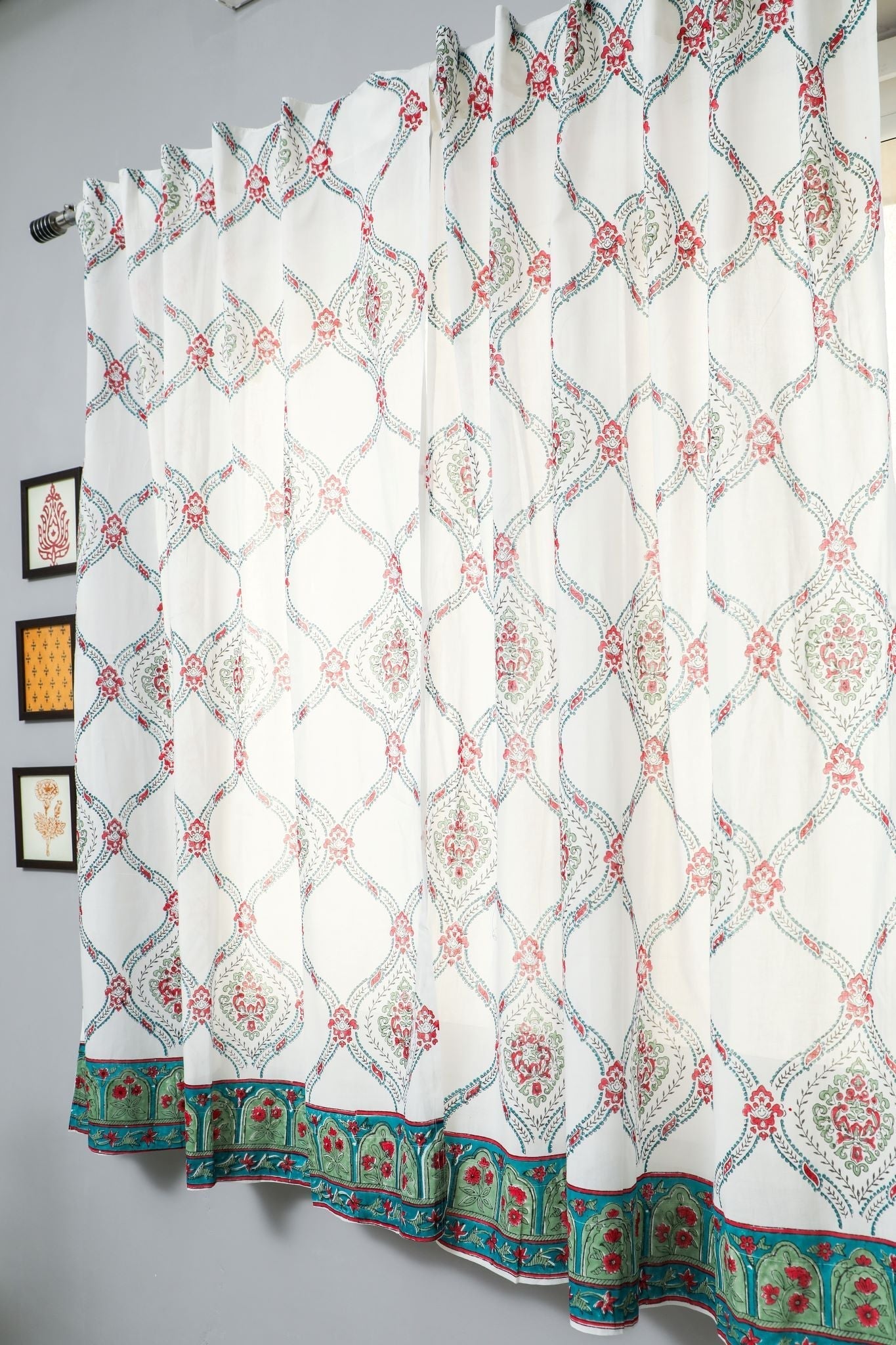 First Impression Handblock Printed Cotton Window Curtain