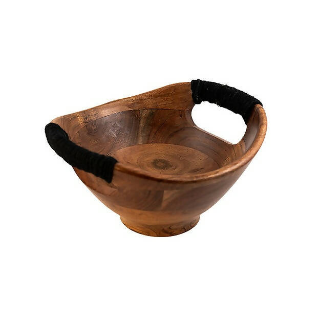 Serving Bowl Wooden Boat with Rope M