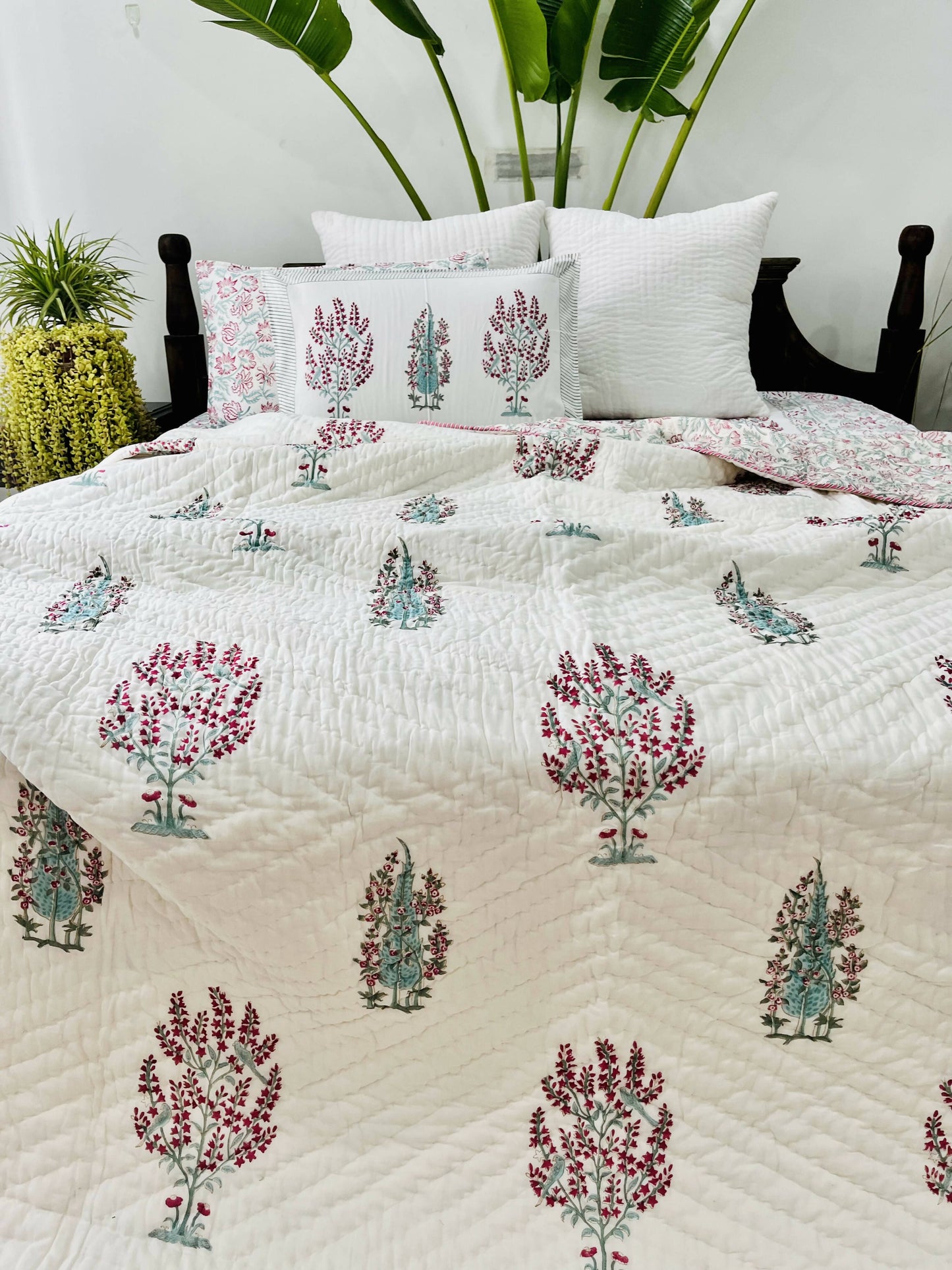 Panchi Hand Block Print Reversible Quilt