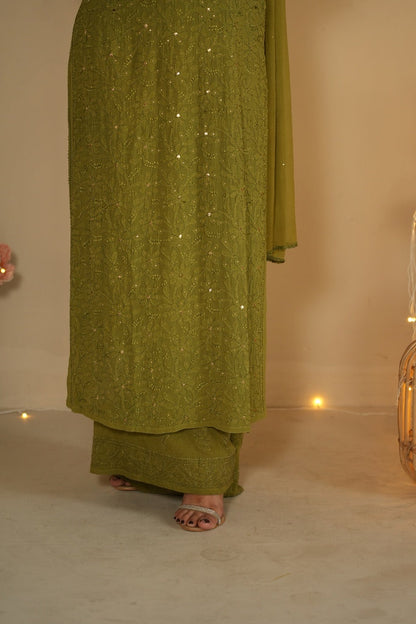 Noor Chikankari And Mukaish Work Kurti