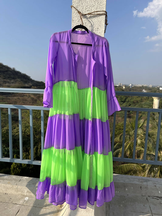 Purple & Green Superhero Cape