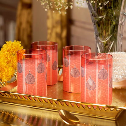 Peepal Leaf Glass Tumblers