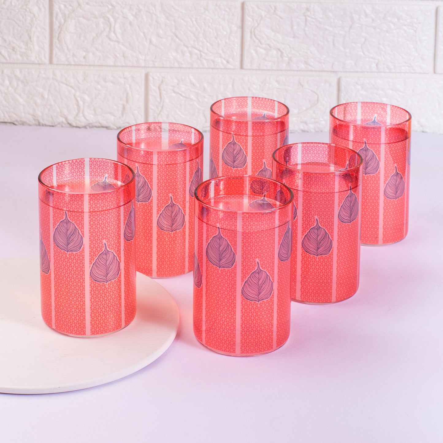 Peepal Leaf Glass Tumblers