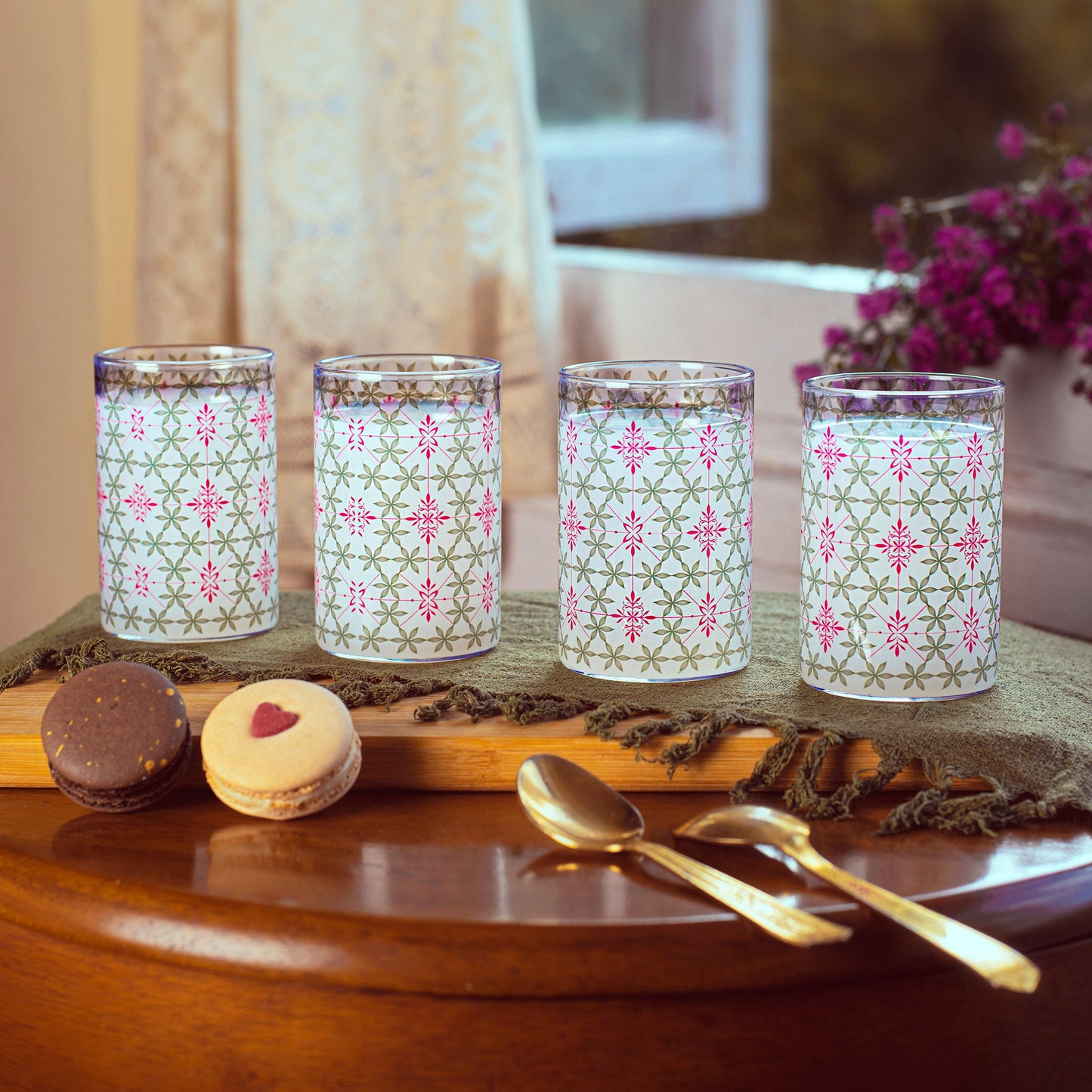 Classic Geometric Pattern Glass Tumblers