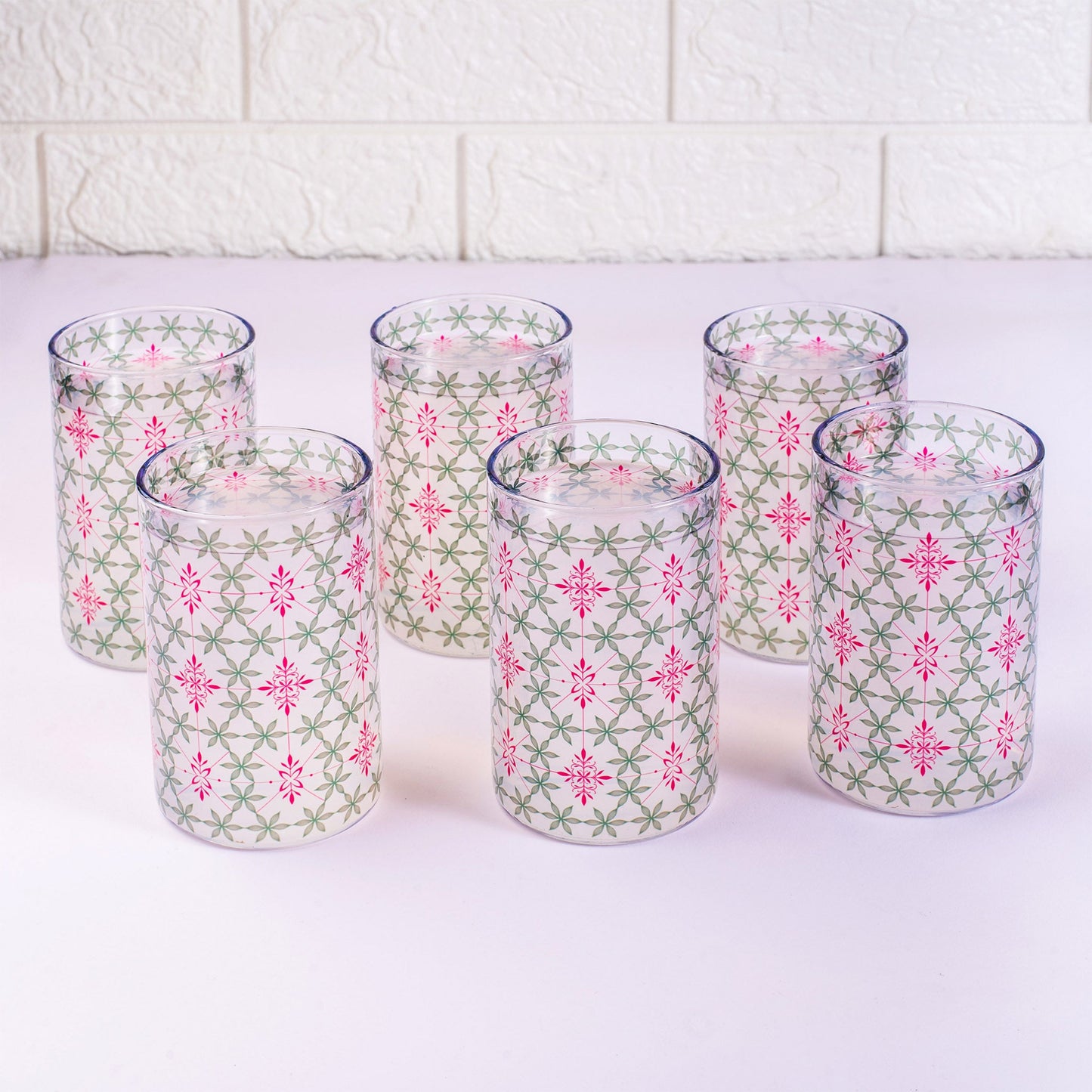 Classic Geometric Pattern Glass Tumblers