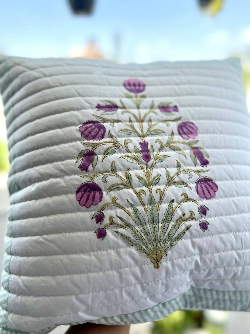 Quilted Cushion Cover| Mystic Meadows