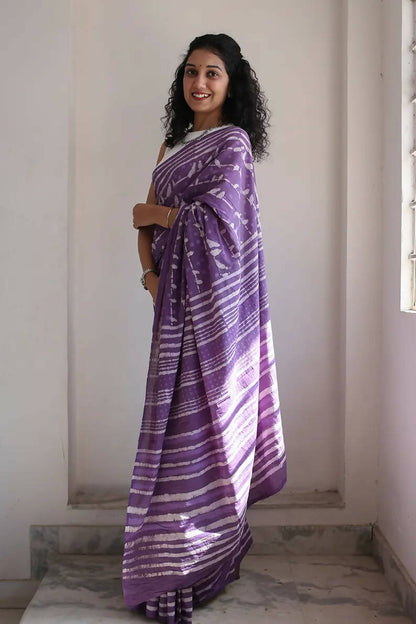 Little Birdies - Hand Block Saree