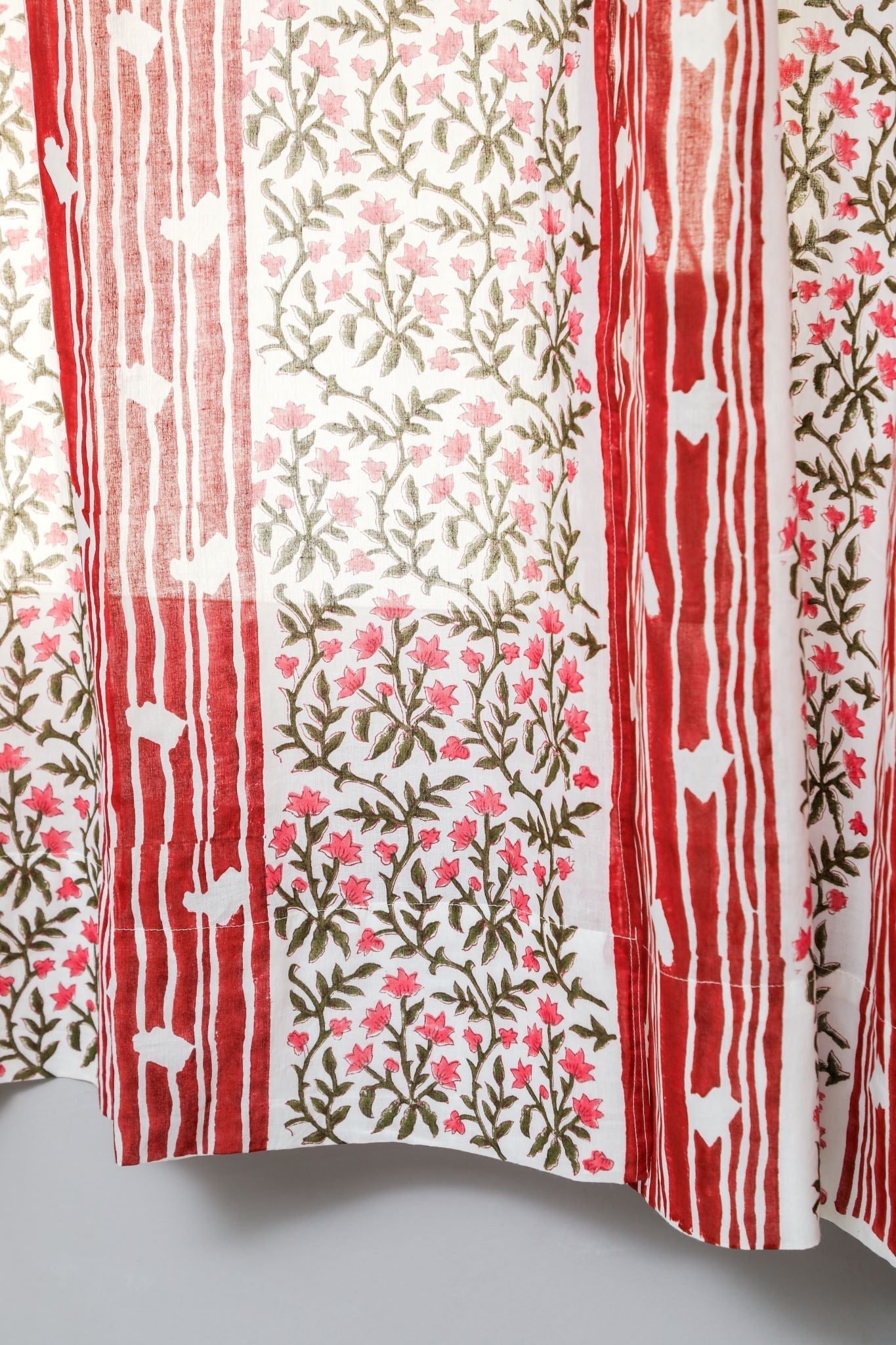 Haven Glazing Handblock Printed Cotton Window Curtain