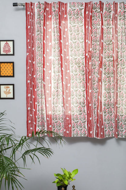 Haven Glazing Handblock Printed Cotton Window Curtain