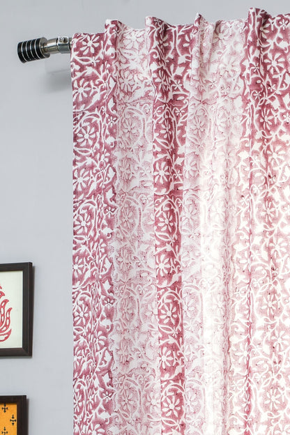 Heavenly Homeland Handblock Printed Cotton Window Curtain