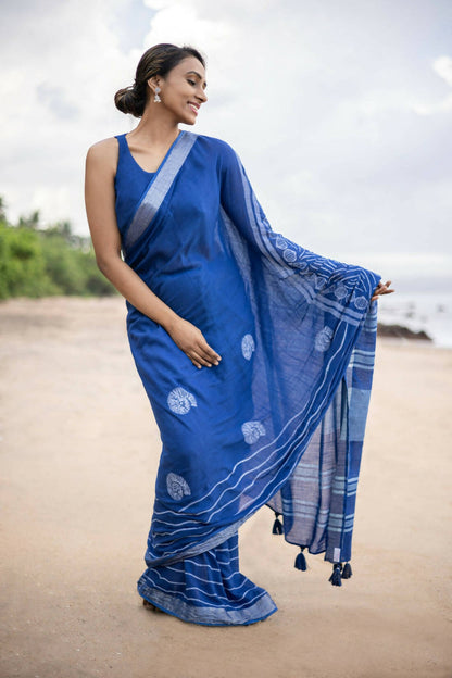 Conchas Linen Saree