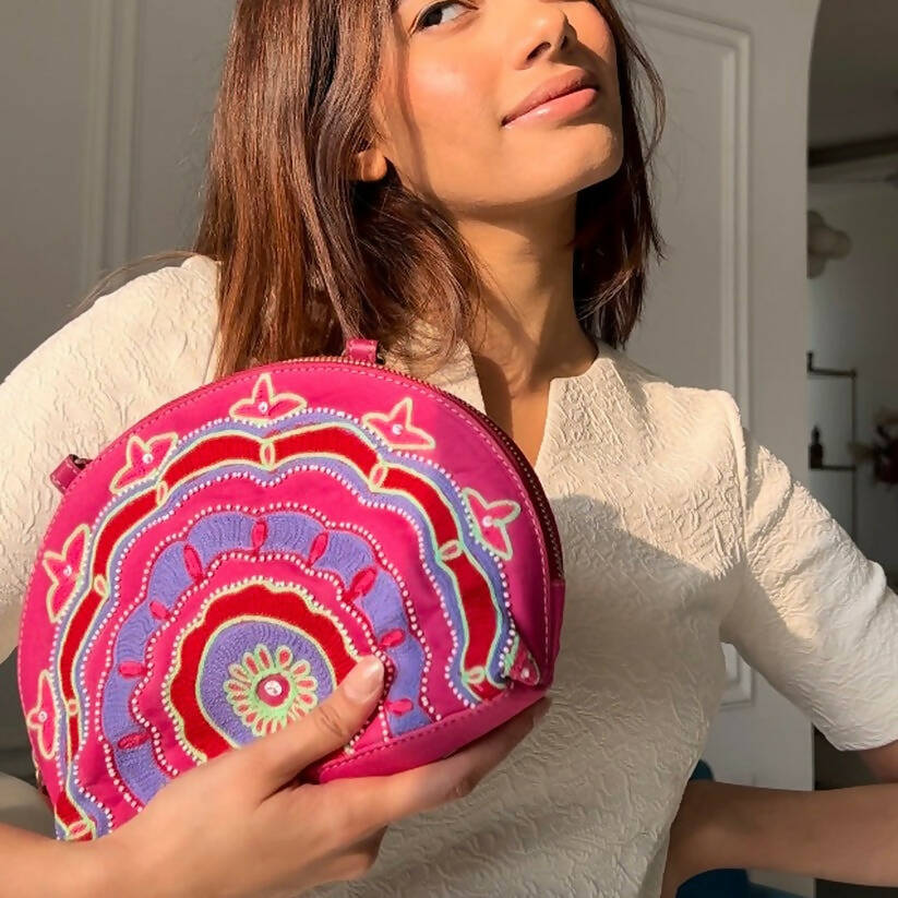 Pink Half-Round Bag