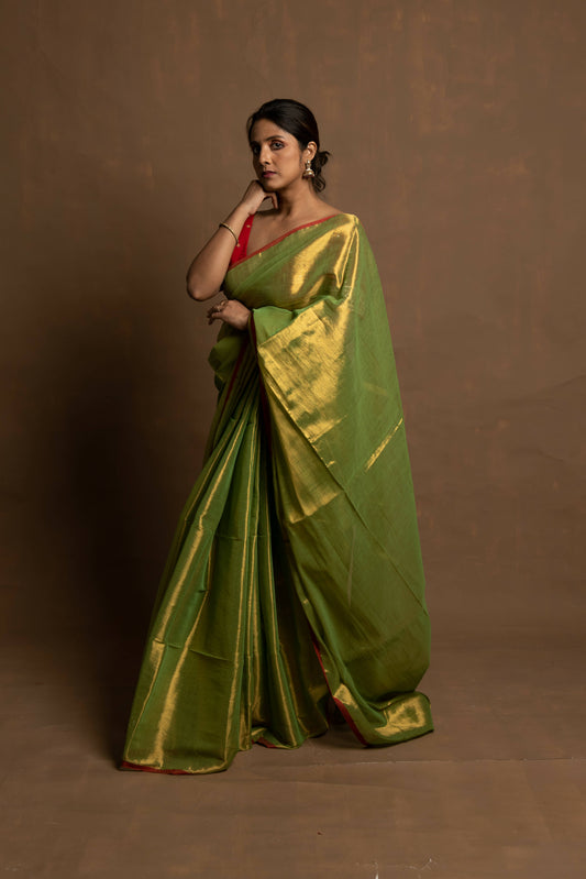 Kapittha Green Tissue Saree