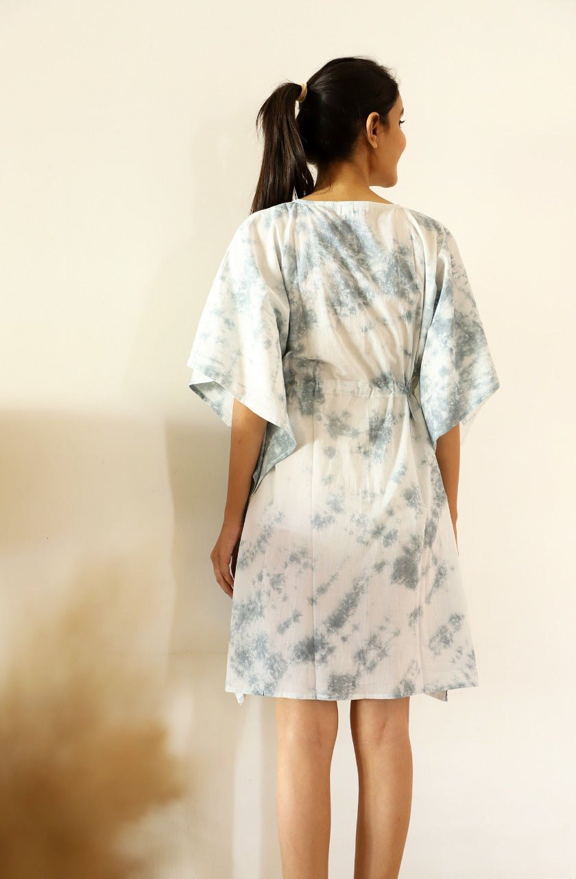 Gentle Horse Tie Dye Short Kaftan Dress