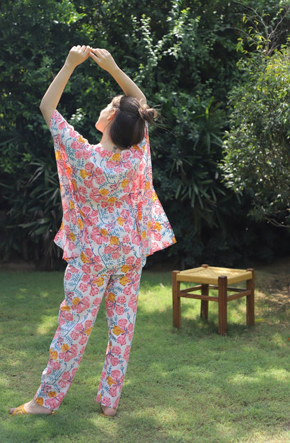 Cotton Daytime Hand Block printed Kaftan Jammies