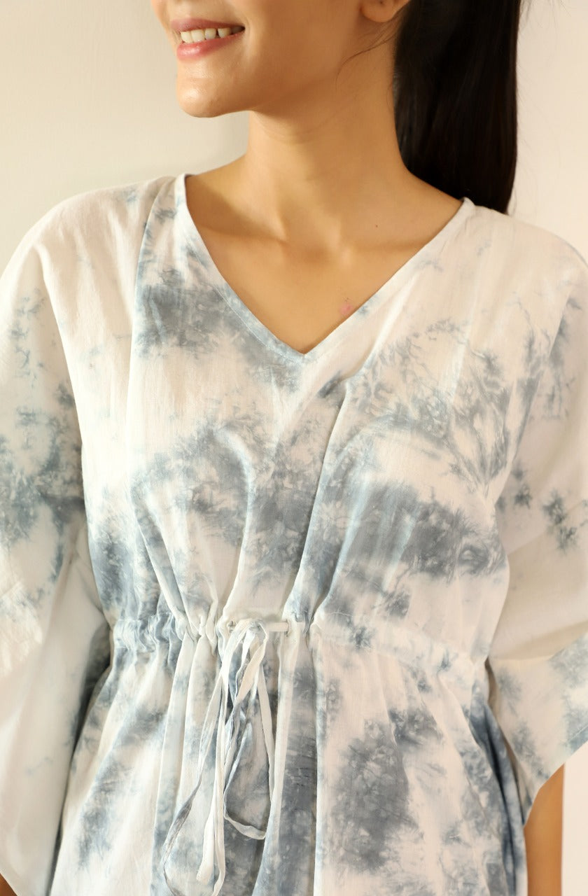 Gentle Horse Tie Dye Short Kaftan Dress