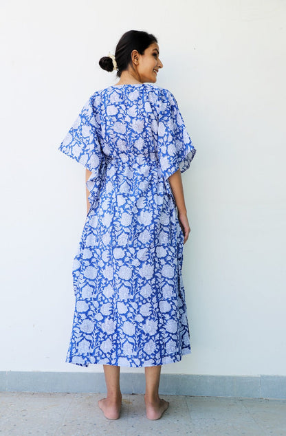 Asma Hand Block printed Cotton Ankle Length kaftan