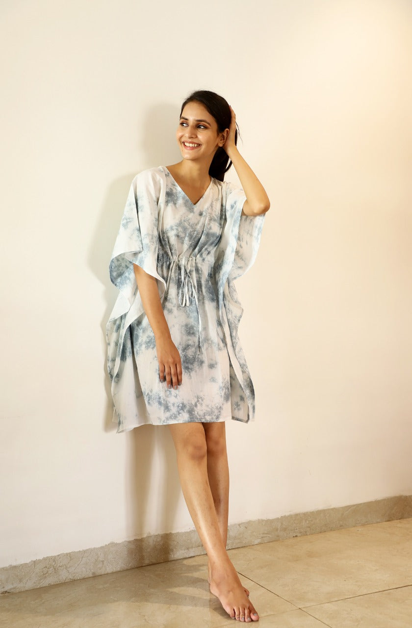 Gentle Horse Tie Dye Short Kaftan Dress