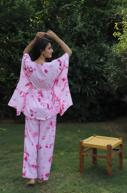 Bohemian Romance Hand block Printed Kaftan Jammies