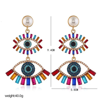 Harmony Evil Eye Drop Earrings