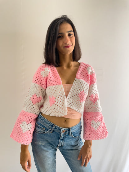 Heart Patchwork Cardigan